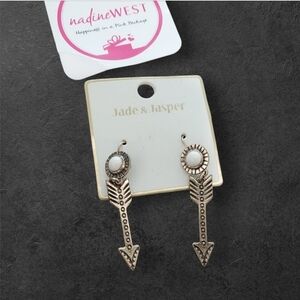 NWT Jade & Jasper for NADINE WEST Gold Arrow Earrings